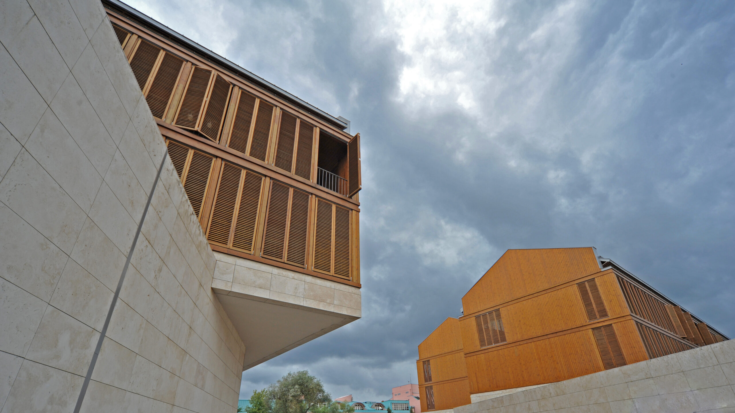 Scandinavian thermally modified wood cladding in an architectural application